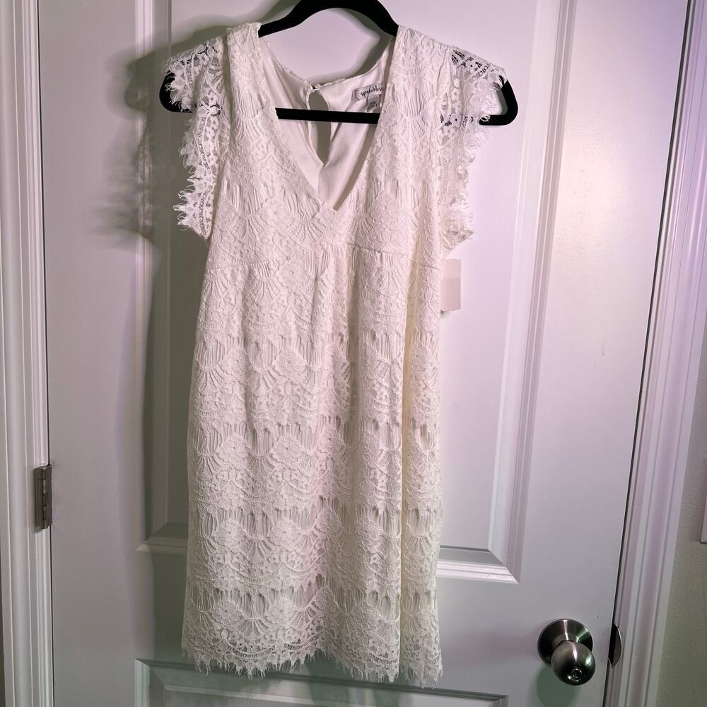 Speechless White Lace Dress XS Bridal Shower Graduation Coquette Dollette‎